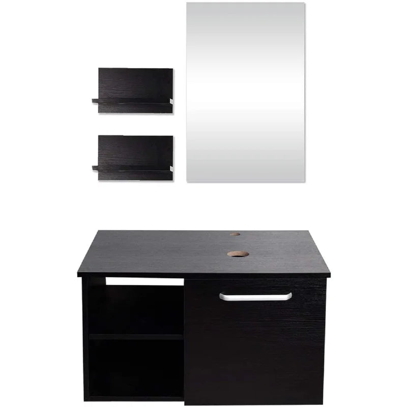 28'' Single Bathroom Vanity with Manufactured Wood Top with Mirror